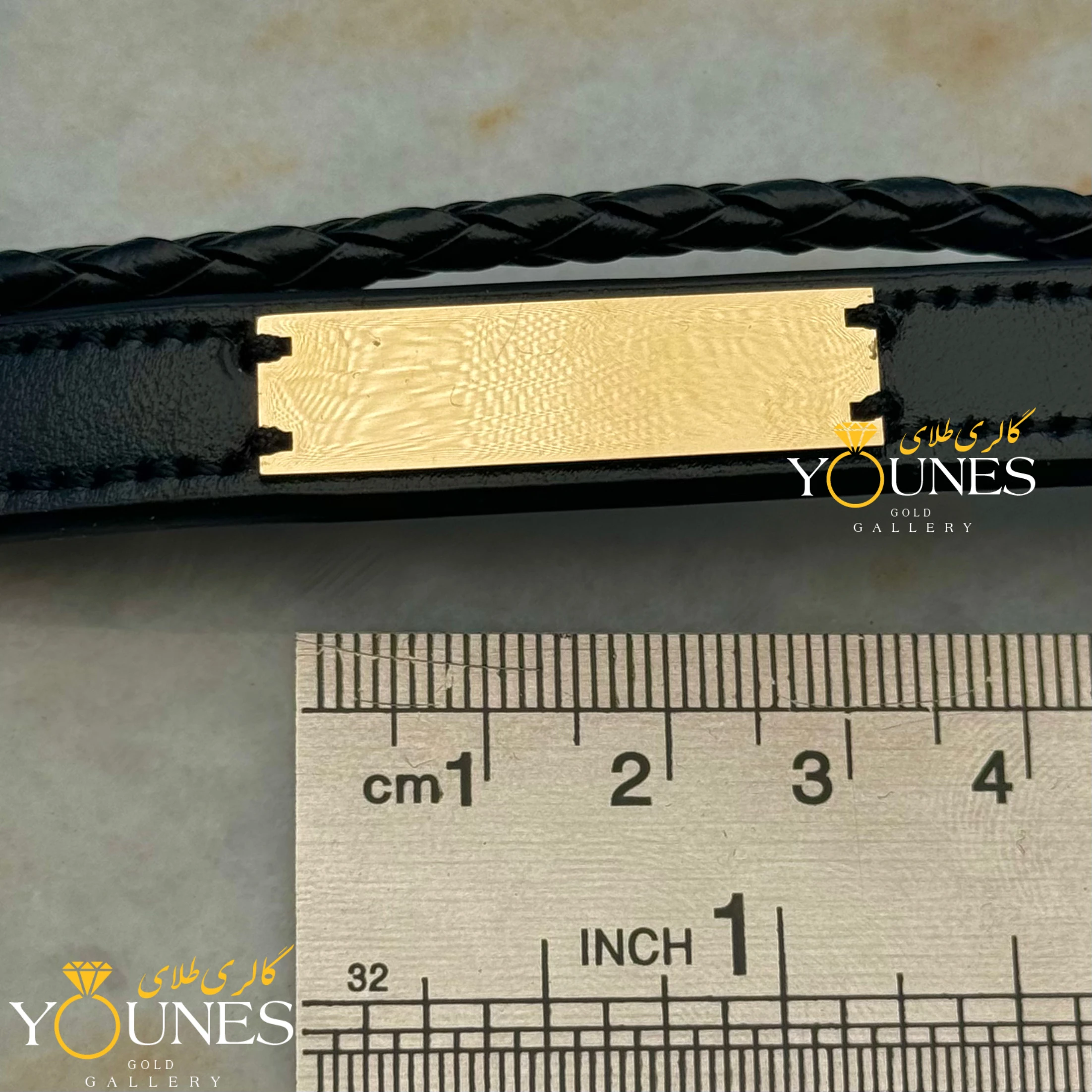 دستبند طلا چرم مردانه L1105